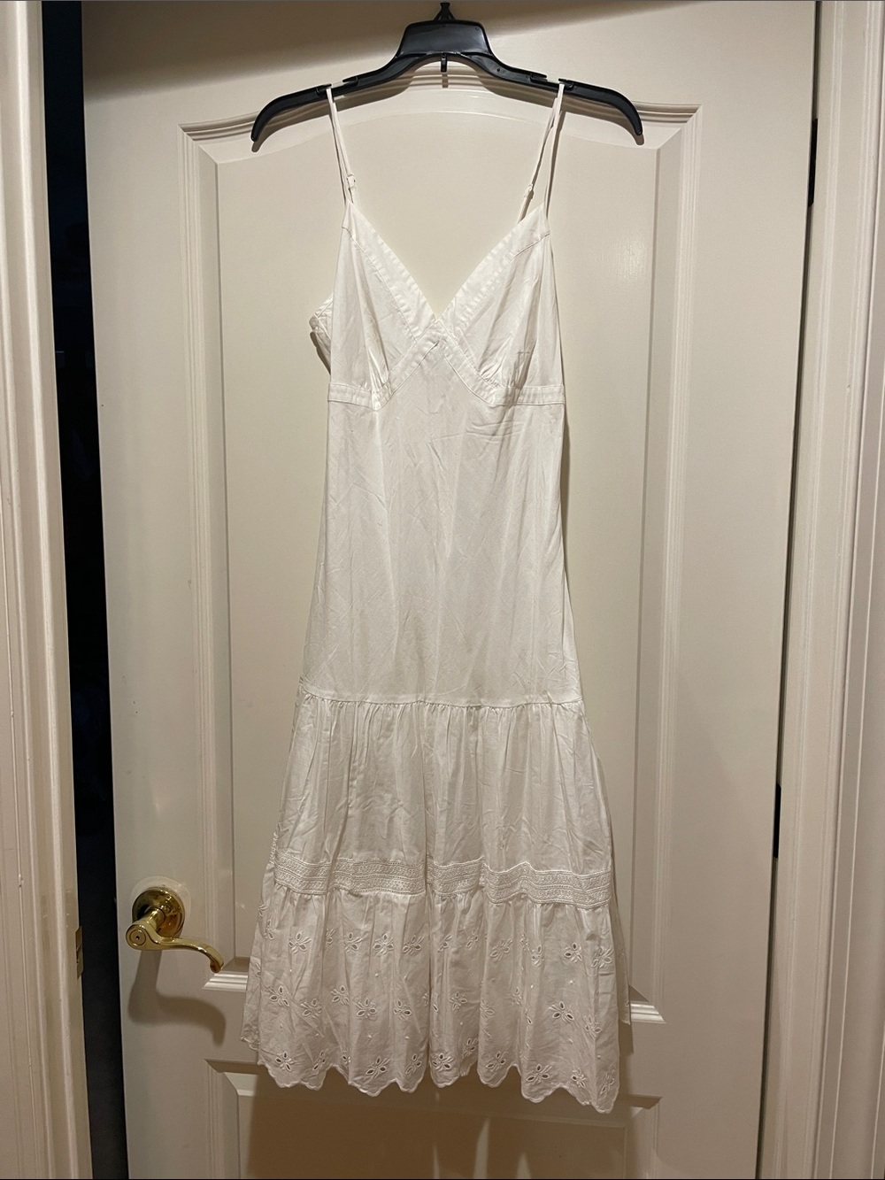 GAP White Eyelet Tiered Slip Dress
